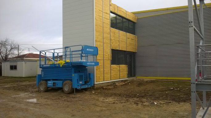 montage d'une cage d'ascenseur au collège de Germillac Tonneins